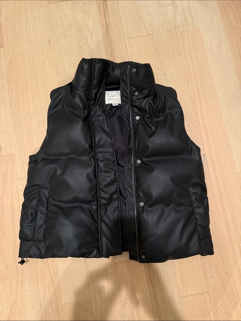 a new day Black Puffer Vest with High Collar